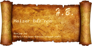 Heizer Bános névjegykártya